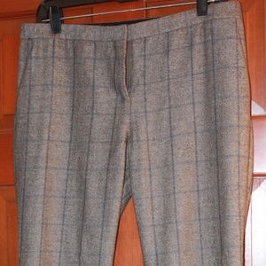 Theory Pants - Grey Dress Pants With Blue Checker Stripes Theory Pants - Grey Dress Pants With Blue Checker Stripes